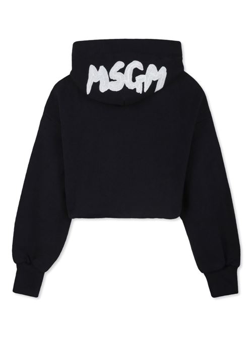 Felpa bambina crop con cappuccio MSGM KIDS | F4MSJGHS140110